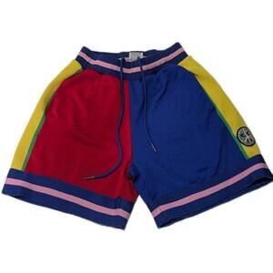 Cross Colours Shorts Mens Small Multi Colorblock Mesh Basketball Drawstring